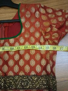 Red &amp; Gold Tunic/kurti for sharara/patiyala