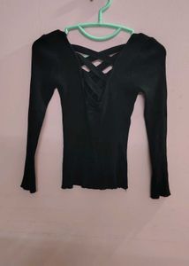 Black Ribbed Top