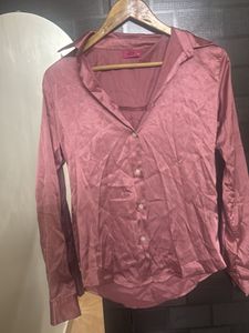 Satin Button-Up Shirt