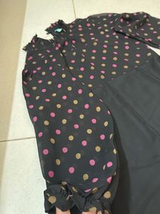 Polka Dot Sheer Sleeve Top
