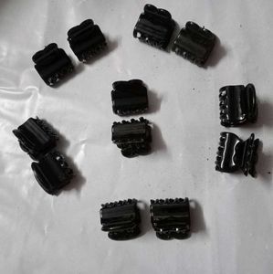Set of 10 Small Black Hair Clips
