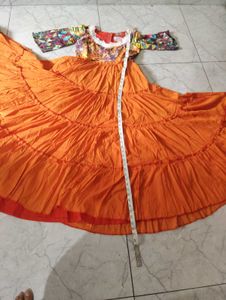 Vibrant Floral Print decent cotton blend gown