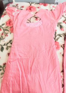Pink Embroidered Kurta Set with Dupatta