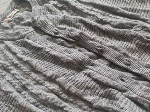 Grey Textured Long Sleeve Top