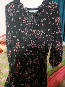 Pretty Floral Printed Cotton Dress
