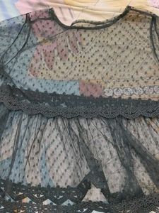Black mesh top for women