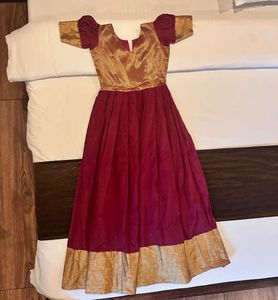 Elegant Maroon &amp; Gold Gown
