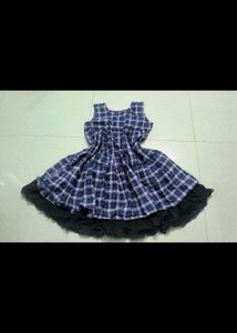 Blue and Black Ghingham Dress