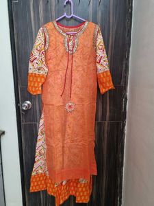 Elegant Orange Ethnic Gown