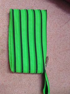 Vibrant Striped Zipper Pouch