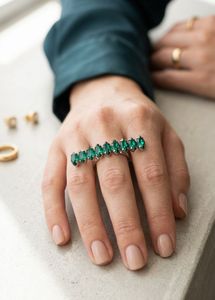 Emerald Marquise Cut Statement Ring