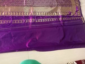 Purple 💜 Beautiful Soft Lichi Pattu Silk Saree