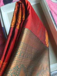 Traditional Red &amp; Gold Silk Saree