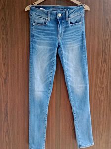 American Eagle Blue Wash Skinny Jeans