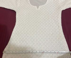 Elegant White Sequin Kurta