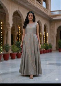 buzt 40 Elegant Grey Ethnic Gown