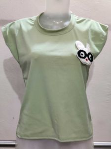 Cute Bunny Applique T-Shirt