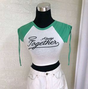 Green Cute Crop Top