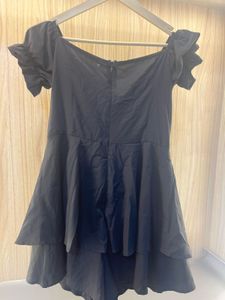 Chic Black Puff Sleeve Mini Dress