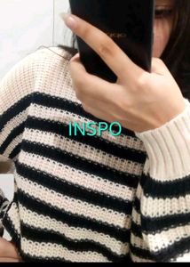 Pinteresty Striped Knit Sweater Zudio