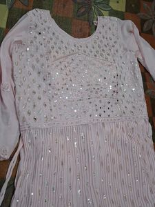 mirror work Sharara set pink
