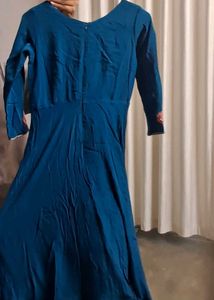 Elegant Blue Embroidered Gown