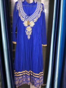 Elegant Blue Embroidered Anarkali