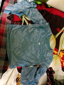 Sparkly Blue Long Sleeve Top
