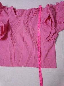 Pink Ruffled Sleeve Top