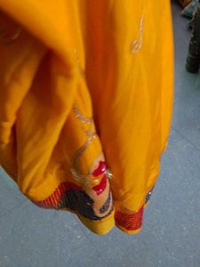 Vibrant Yellow Saree with Embellished Border