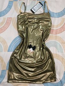 Sparkly Mini Dress with Chain Straps