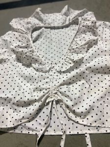 Chic Polka Dot Ruched Crop Top