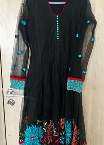 Elegant Black Anarkali with Dupatta