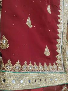 Embroidered Maroon Saree