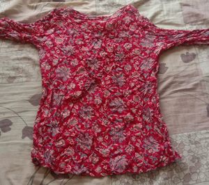 Red Colour Short Top