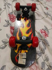 Flame Graphic Mini Skateboard for Kids &amp; Beginners