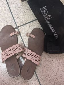 Inc.5 Women's Beige Cutwork Sandals