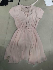 Sheer Pink Chiffon Dress