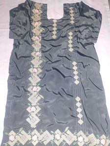 Elegant Rose Pink Silk Salwarsuite crep