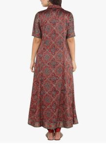 Elegant Ajrakh Print Full Length Shrug by Biba