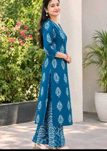 Teal Printed Kurta set