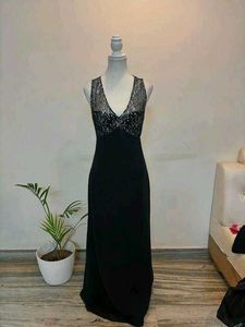 Elegant Black Silver Dress
