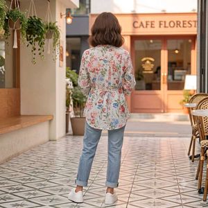 Chic Floral Top with Back Tie