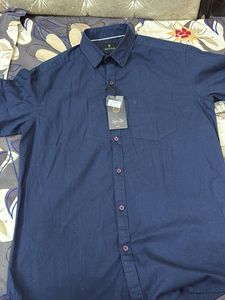 Men's Navy Blue Cotton Shirt