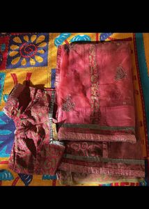 Embroidered Net Saree