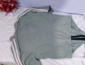 Zipper Detail Light green Top