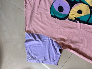 Graphic Print Colorblock T-Shirt