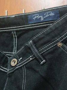 Black Cargo Pants with White Stitching