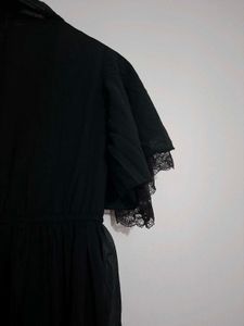 black midi dress