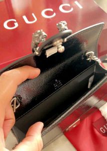 Gucci Black Patent Leather Dionysus Wallet